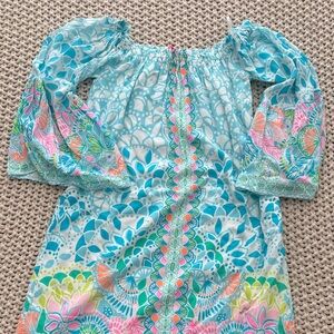 lilly pultzer bell sleeve mini dress